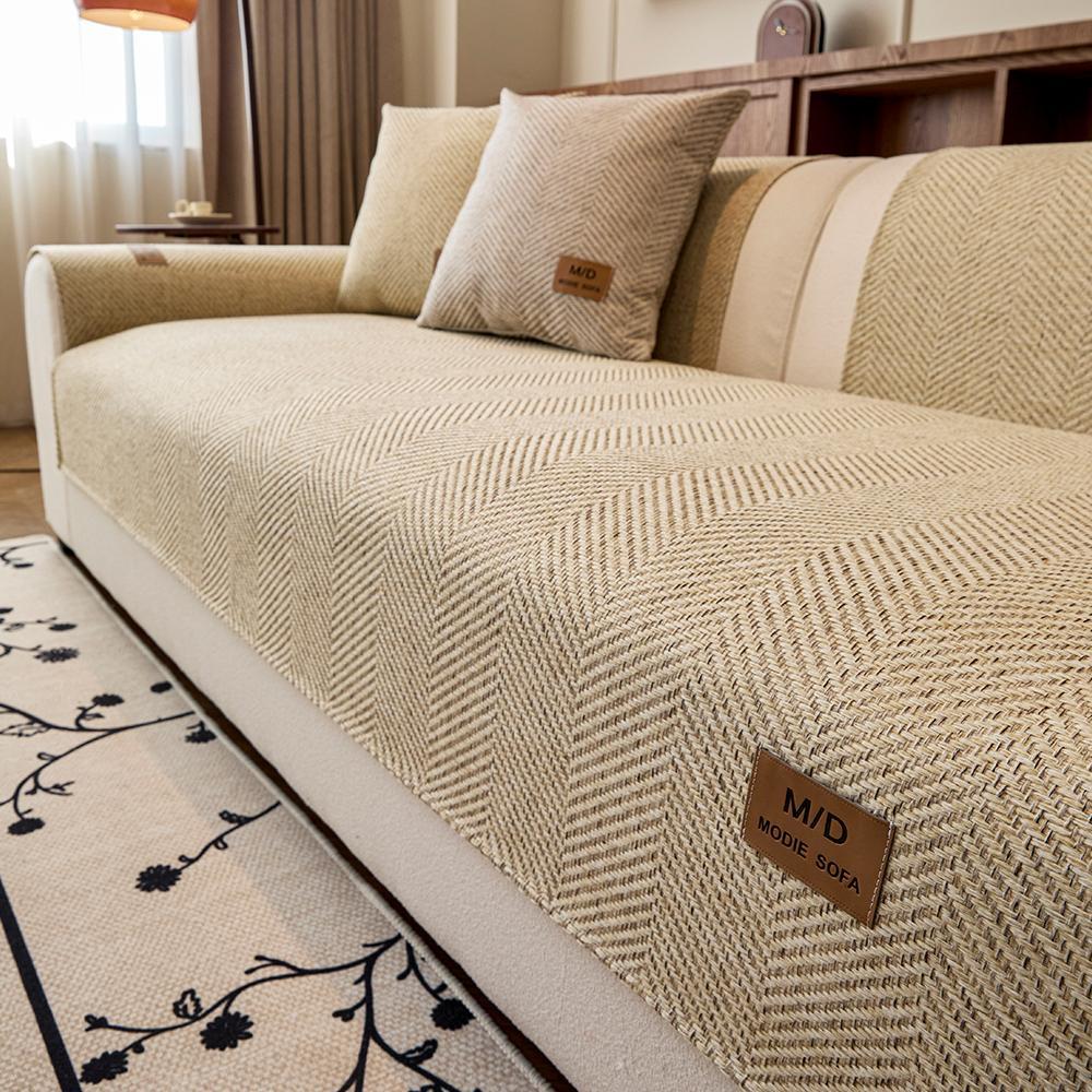 Solid Color Sofa Cover, 1 Count Non-slip Sofa Slipcover, Dustproof Sofa Cushion Cover, Couch Covers, Elastic Sofa Slipcover, Home Decor Supplies for Living Room, Household Items, Soft Sofa Protector, Dustproof Sofa Protector