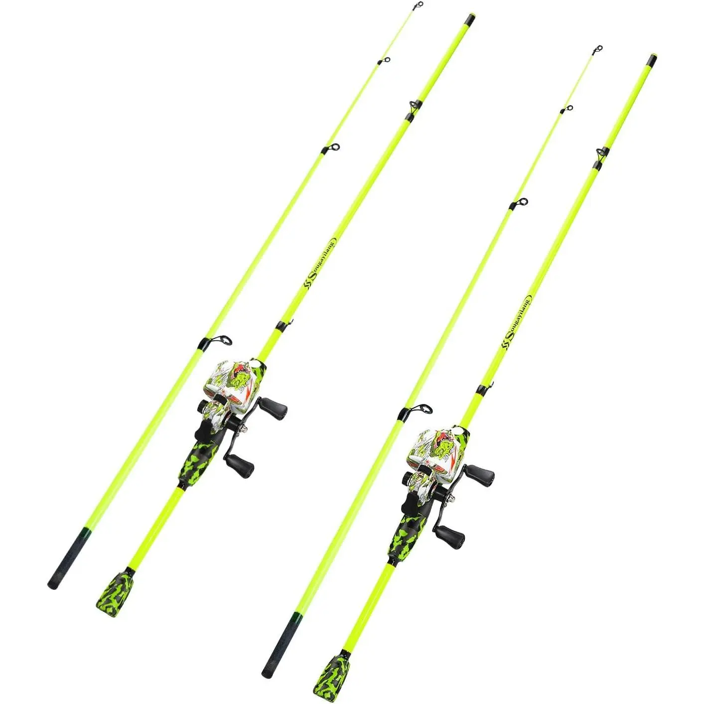 Casting Fishing Rod Reel Combo, 6ft High Carbon Ultralight Fishing Pole, Slow Speed 3.9:1 Gear Ratio Baitcaster Reel, Complete Freshwater Kit for Trout Bass Panfish Stream Fishing(2 packs)