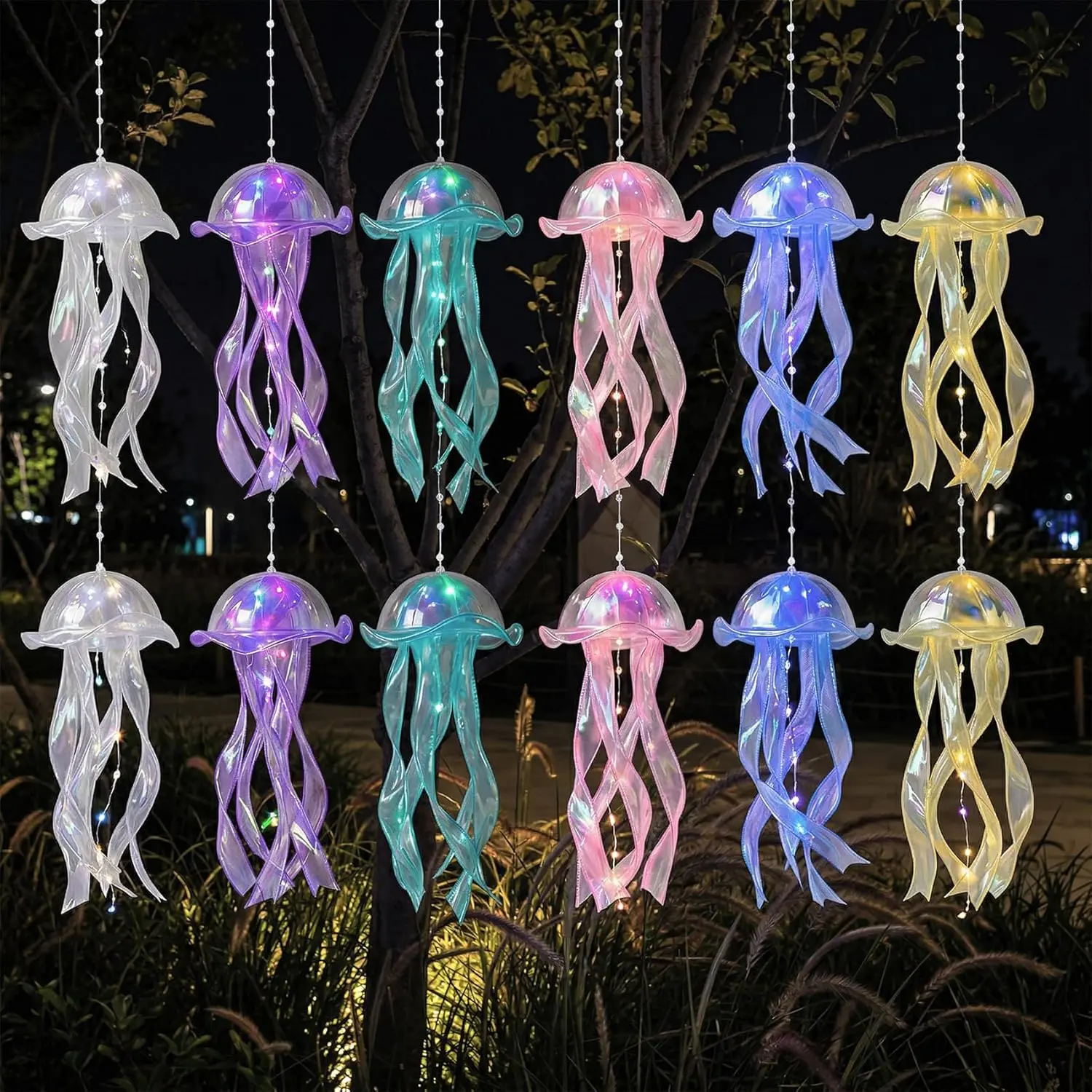 Jellyfish Decorations - 12 count LED Jellyfish Lanterns,  Ceiling Lanterns for  Themed Decor, Birthday Party, Pool Party &  Theme Decor
