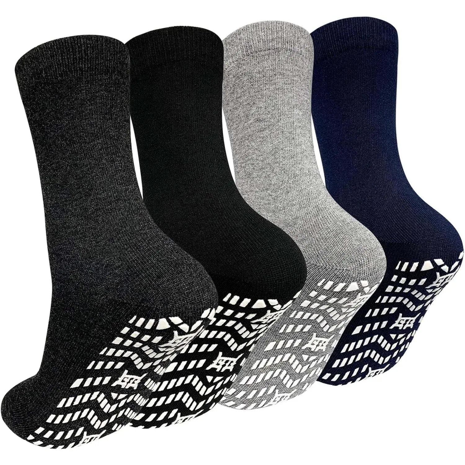 Non Slip Grip Socks for Men Women Hospital Elderly - Non Skid Slipper Socks with Grippers for Fall Prevention Home Safety, Recovery Gifts for Seniors, Size Up if Between SizesGift