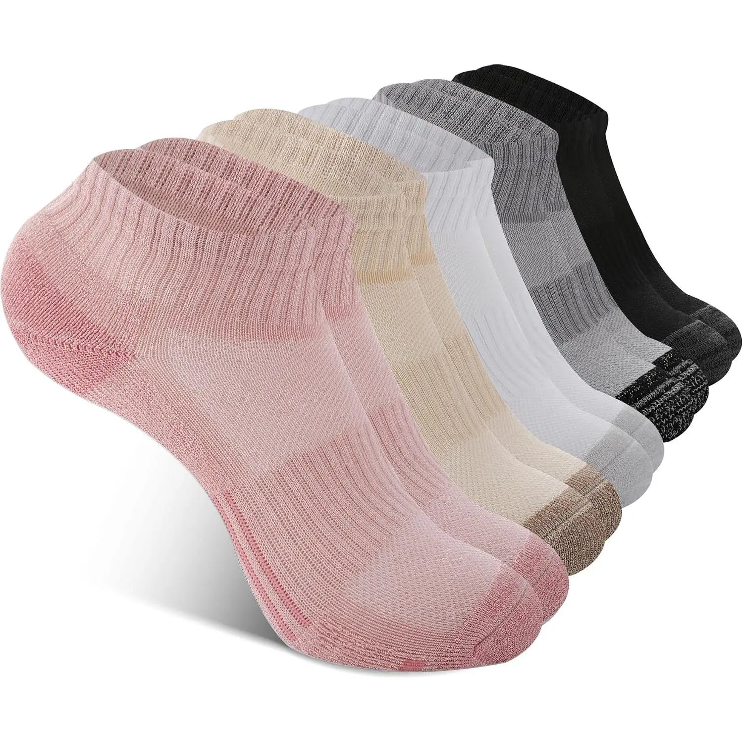 Athletic Ankle Socks Womens Anti-Odor Socks Moisture-Wicking Running Cushioned Anti-Blister 5/6 Pairs