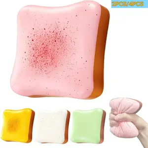 Bread Butter Squishy Toy, Slow Rising Realistic Bread Fidget with Butter Scent, Sensory Squeeze Stress Relief for Kids Adults, Children's Day Gift Idea (2PCS or 4PCS Optional)
