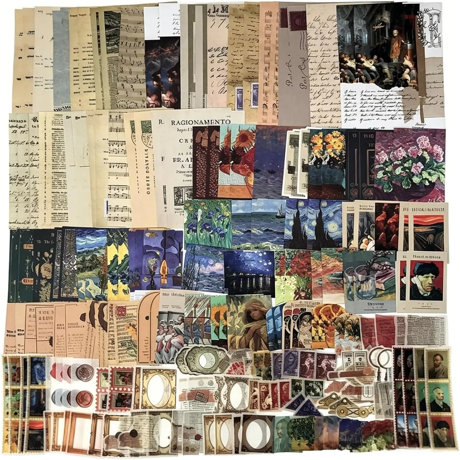200PCS Vintage Scrapbooking Supplies Kit for Journaling, Junk Journal Planners Aesthetic Cottagecore Room Decor Wall Art Collage Album(Artistic)fidget toys