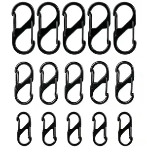 15 Pcs S-Shaped Double Head Spring Hooks, 30/40/50mm Lightweight Waterproof Buckles, Replacement Zipper Lock Clips for Backpack, Outdoor Hiking Fishing Camping