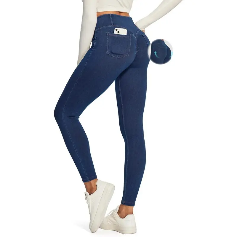 Butt Lifting Jeans for Women Stretchy High Waisted Skinny Women Jeans Trendy Jeggings Tummy Control with Pockets