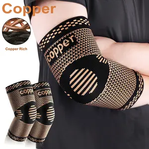 2PCS Copper Fiber Elbow Brace for Men & Women - Arm Compression Sleeves Elbow Support for Tennis Elbow, Arthritis, Golfer, Warmth, Weightlifting, Fitness