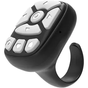 Scrolling Ring Camera Remote Shutter - 8-Button Bluetooth Finger Tip Wireless Remote, Smartphone Accessories for iPhone & Android