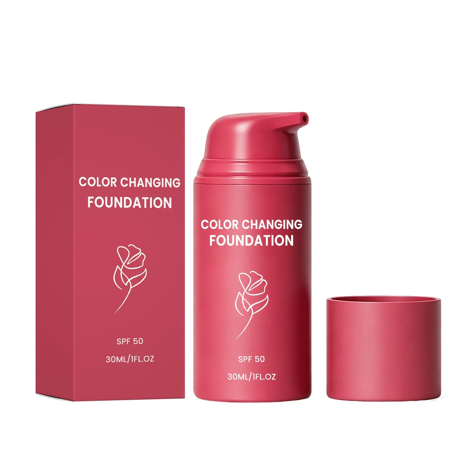 Korean Color Changing Foundation, Color Changing Foundation, Automatically Adjusts Liquid Foundation, Color Changing Foundation Lightweight for All Skin Type, Concealing Fine Lines and Wrinkles, Daily Wear (1 Pack)