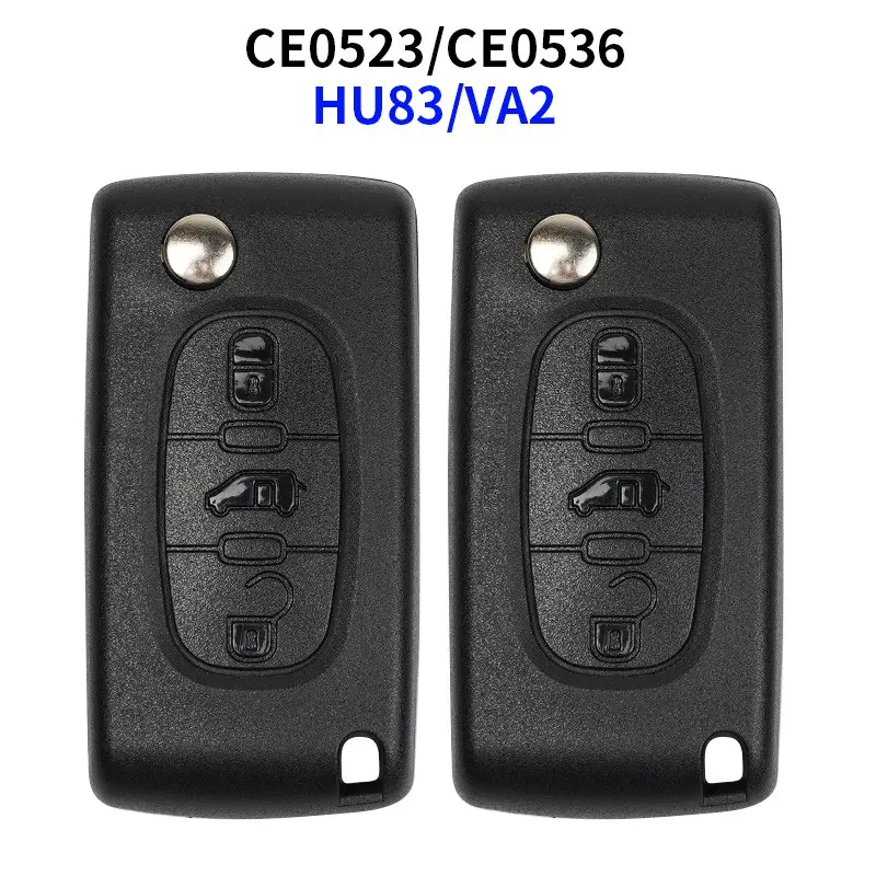 3 Button for Peugeot Partner Citroen Berlingo HU83 VA2 Blade CE0523 CE0536 Flip Remote Car Key Case Shell Fob