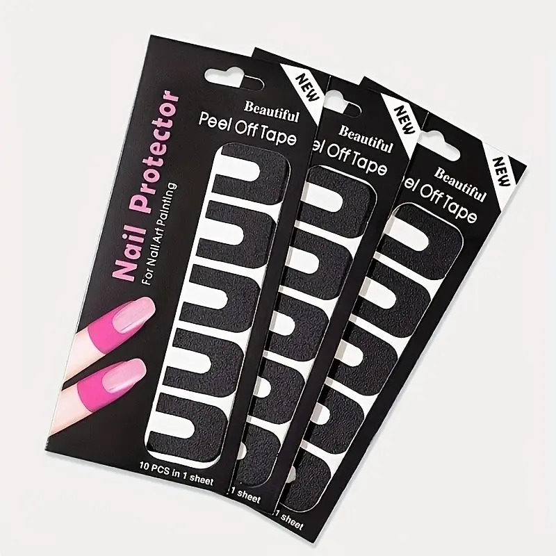 30pcs U-Shape Nail Protection Film, Odorless Latex Nail Guard, Anti-Dirt Manicure, DIY Art Tool, Professional Manicure Accessories, Bulk Pack