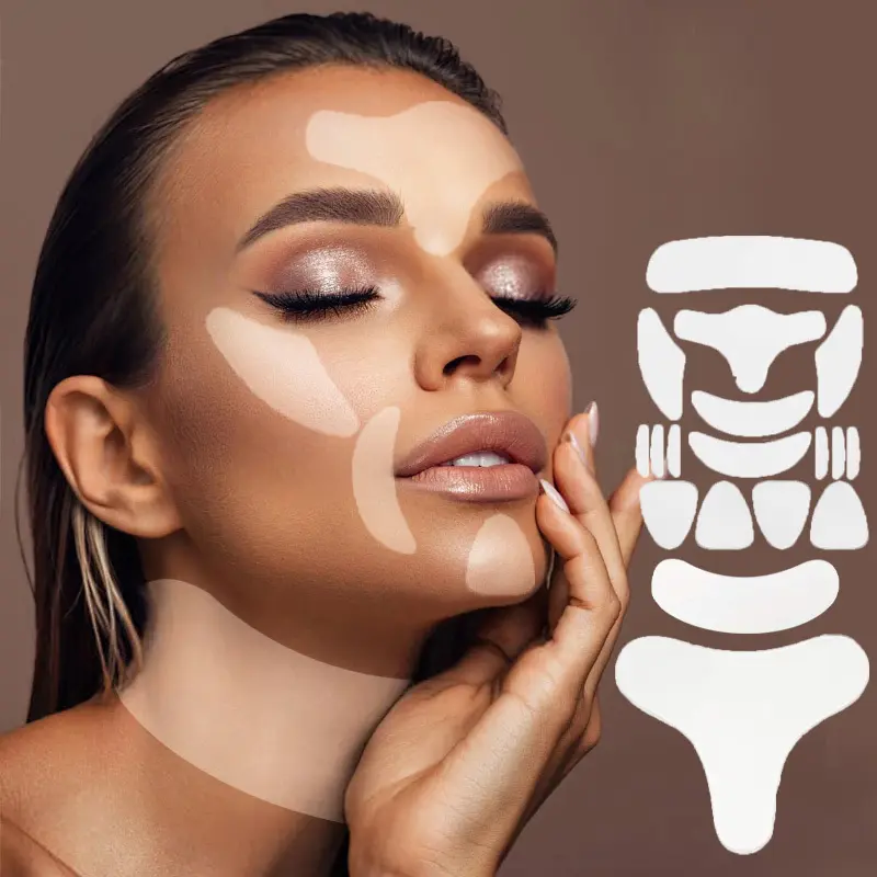 18 PCS beauty and personal care facial care tools, reusable silicone patches for face, neck, and chest, silicone skincare tool