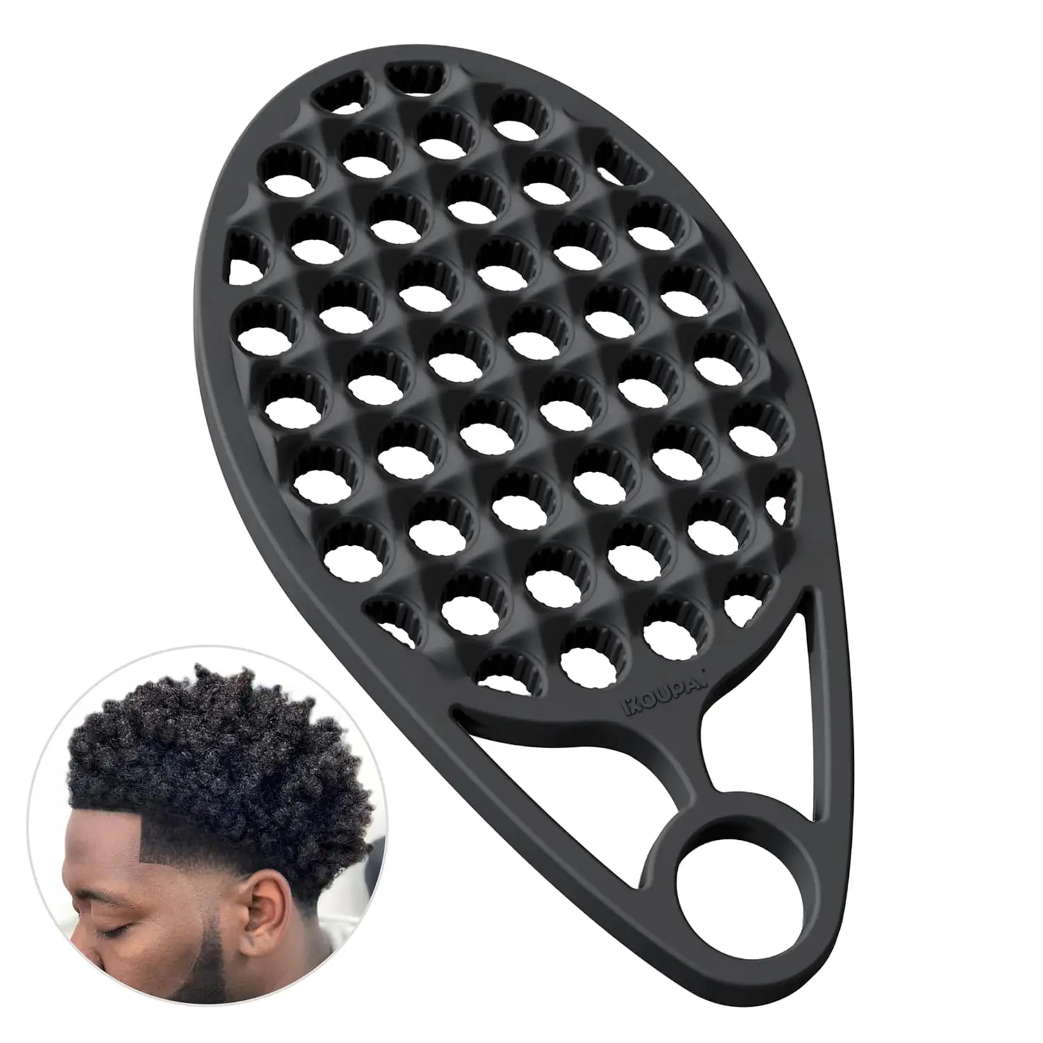 Magic Silicone Curly Hair Brush, One Piece Twist Curl Comb for Afro Curls, Washable Hair Tool for Men Women, Black, 1 Piece