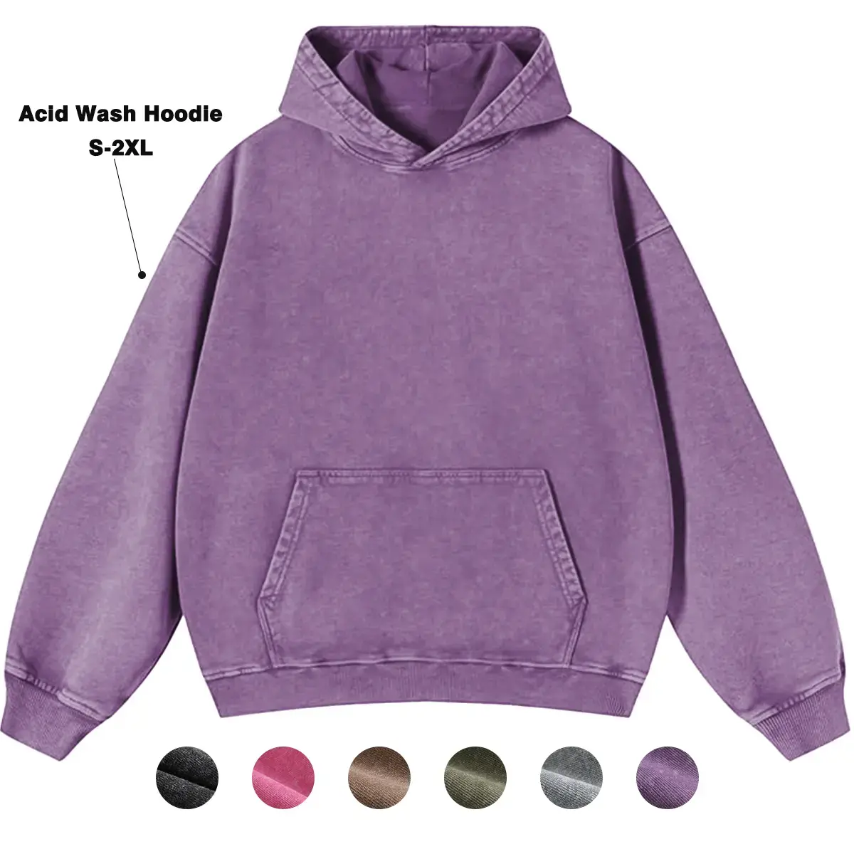 Women's Acid Wash Vintage Hoodie - Baggy Oversized Soft Cotton Minimalist Longsleeve Preppy Streetwear Pullover, Hoodies for Women for Fall Winter Daily Casual Outfits, Athleisure Wear, Sporty Chic, Classic Hoodies & Sweatshirts
