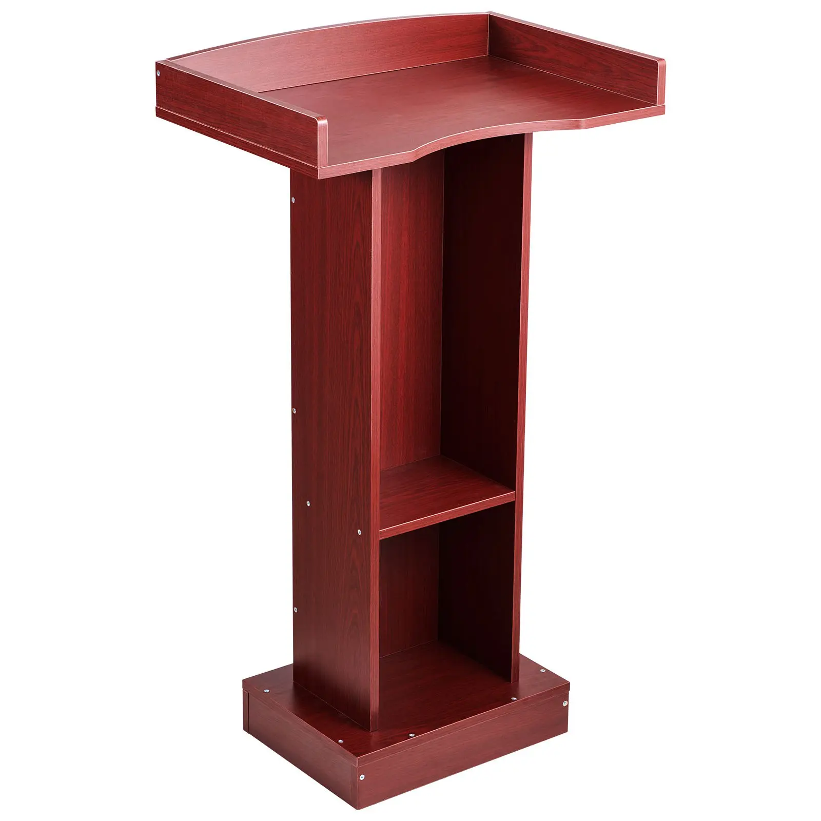 VEVOR Floor-Standing Wooden Podium Stand, 41-Inch Single Unit Lectern with Wide Reading Surface, Storage Shelf, Edge Stopper, Elegant Design, for Classroom, Conference Presentations