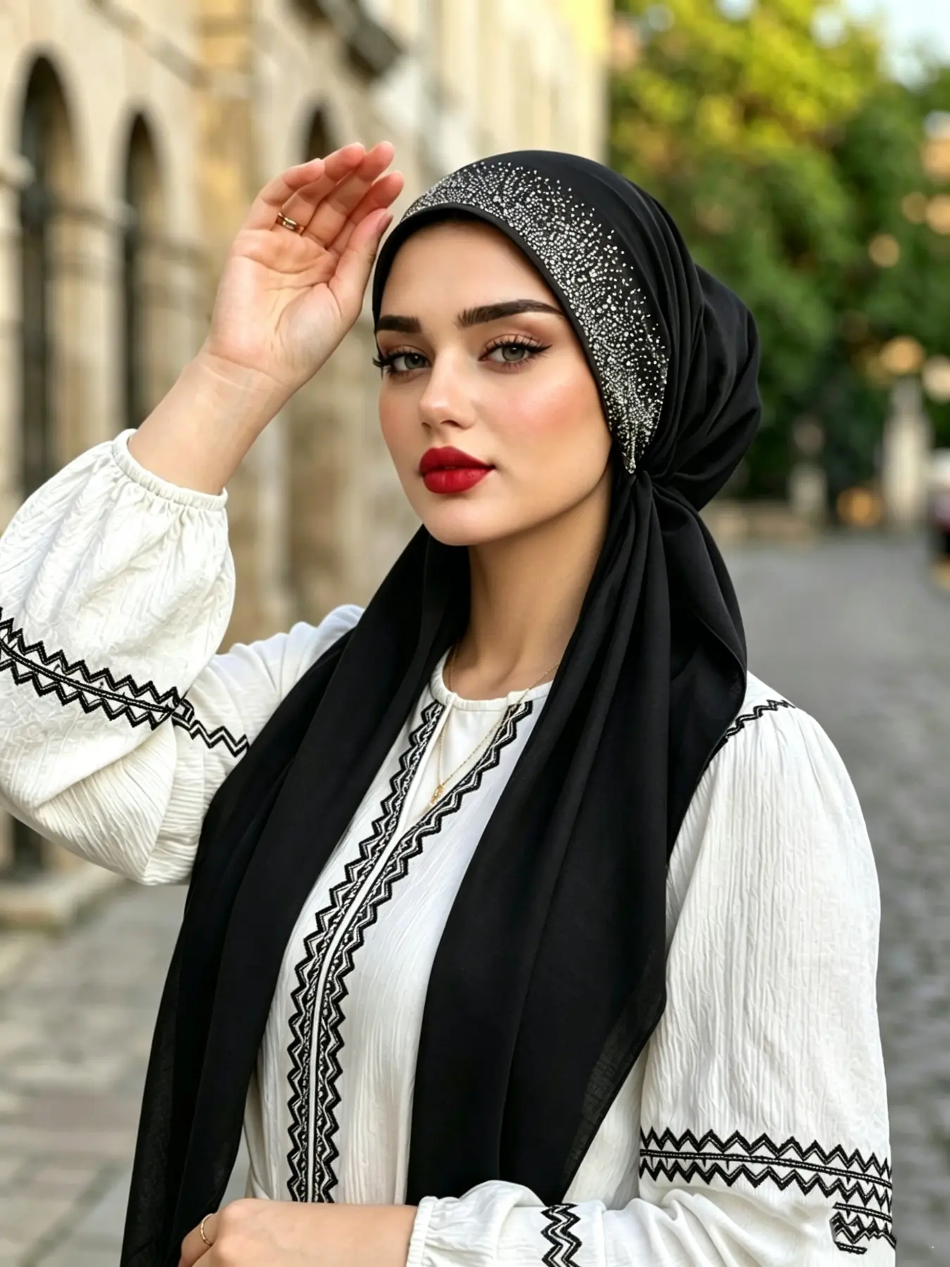 1pc Plain Headscarf, Elegant Wrap Design, Soft and Breathable, Suitable for All Seasons, Ideal for small head sizes，Convenient Muslim Headscarf Cover
