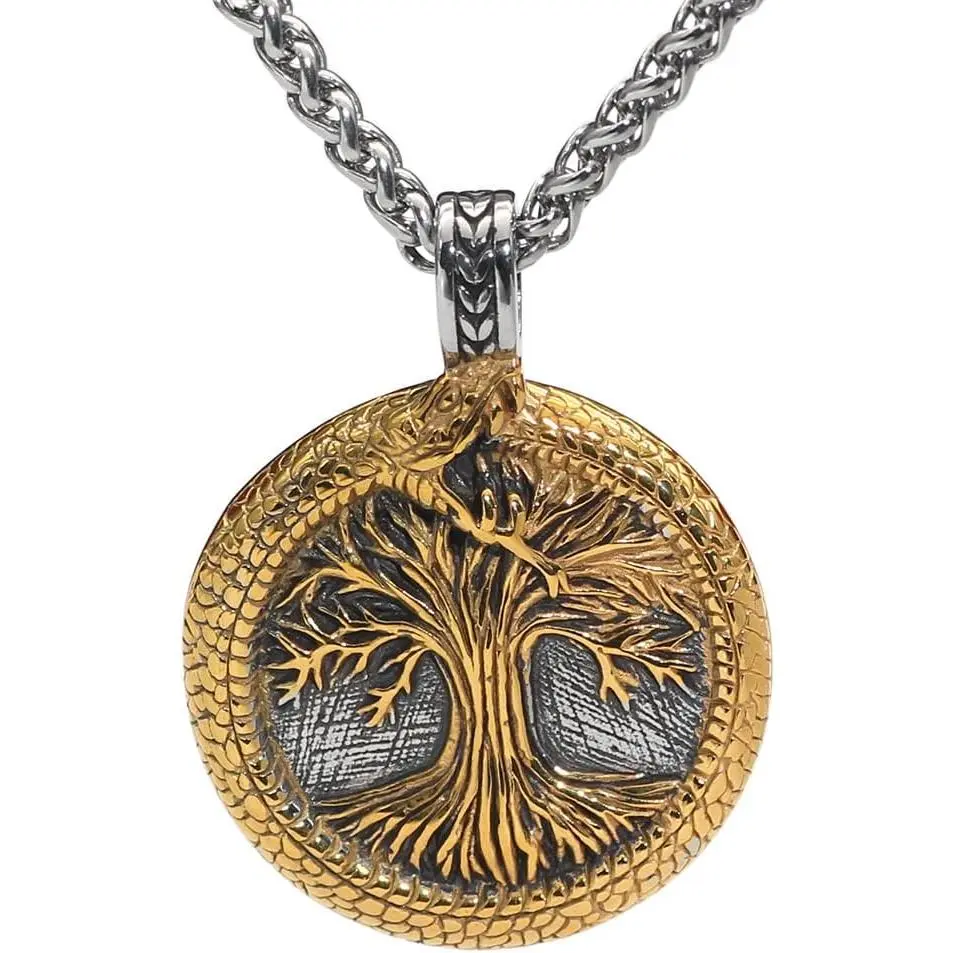 nordic  tree of life Scandinavian Yggdrasil necklace for men  with valknut bag norse  for men women