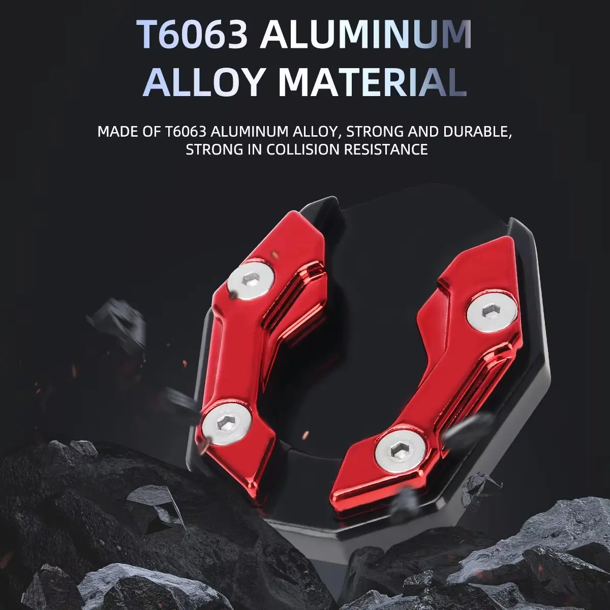 Motorcycle Side Stand Base, Anti-Slip Aluminum Alloy Foot Pad, Customizable Motorcycle Accessories, Enhanced Stability and Safety