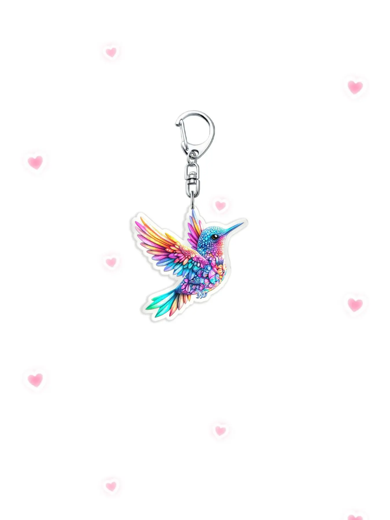 Colorful Hummingbird Acrylic Keychain Accessories, Bohemian Style Bird Backpack Pendant, Spring Summer Decor Charm, Easter Thanksgiving Birthday Gift for Friends Teachers & Nature Fans, Key Charms