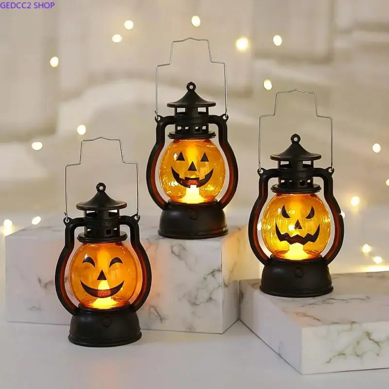 Halloween LED Hanging Pumpkin Lantern - Retro Glow Decor for Porch, Spooky Home (Sports & Outdoor, Camping & Hiking Hammock Accessory)