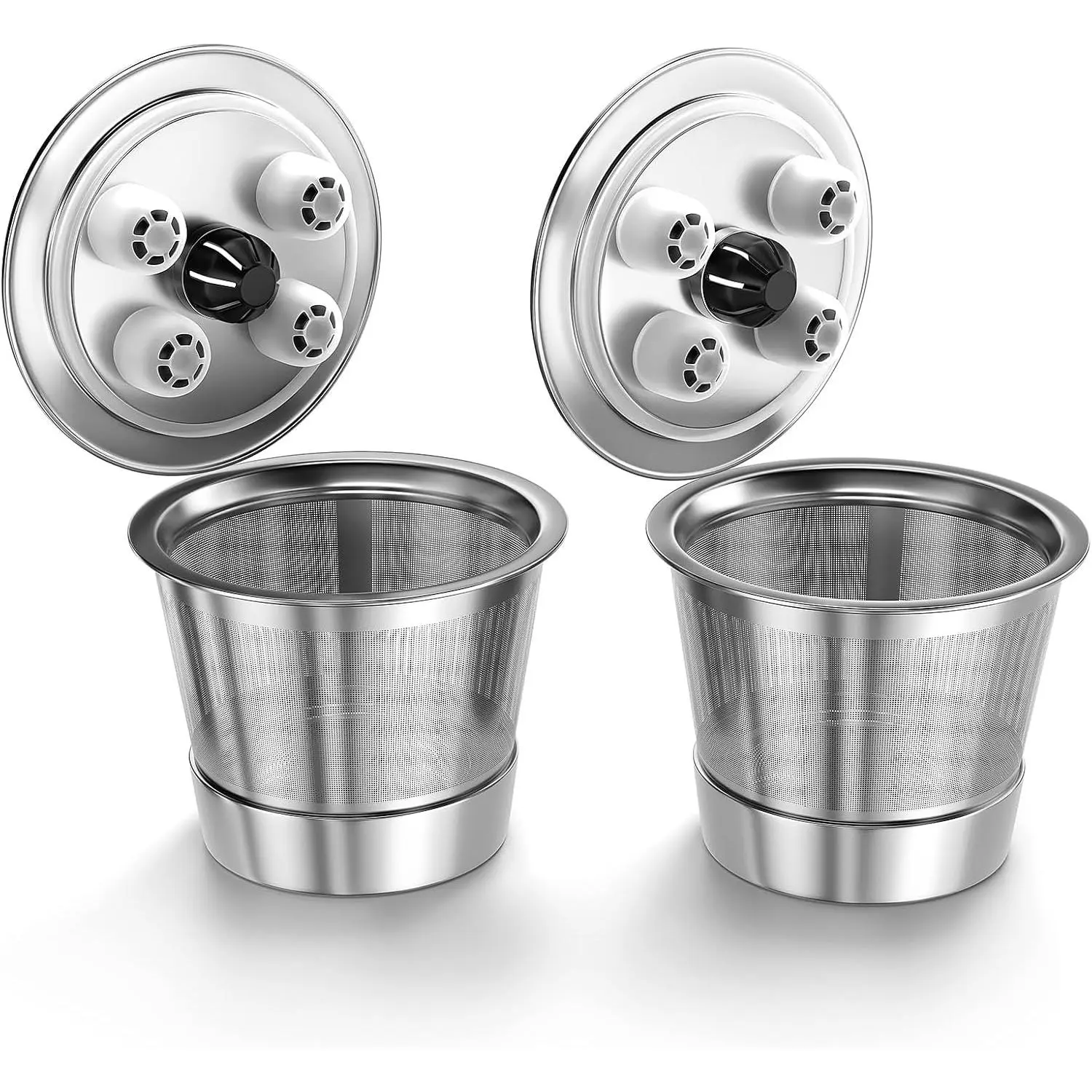 5-Hole Refillable Coffee Pods | Stainless Steel , Compatible with K-Cups &  1.0/2.0 Brewers