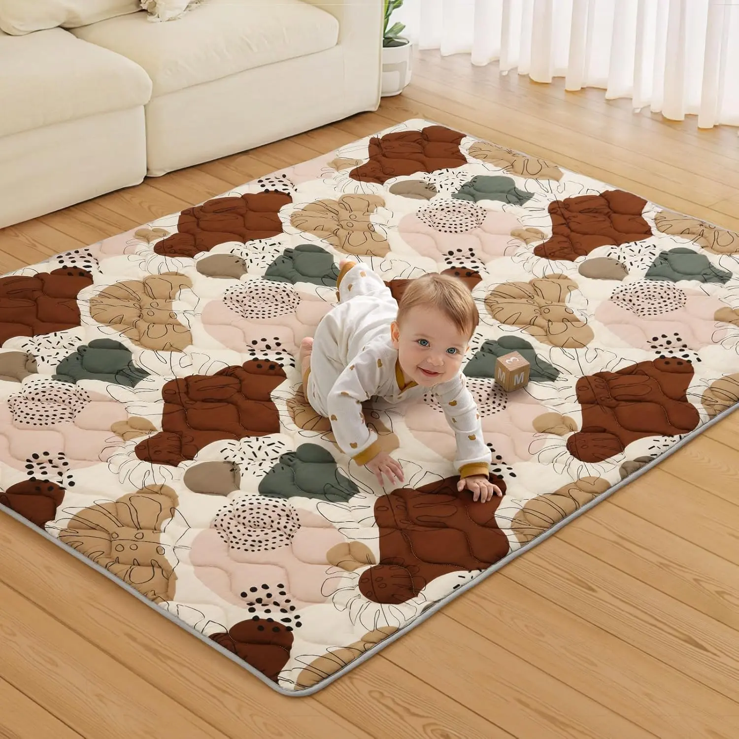 Baby Play Mats for Floor, 71x59 Inch Extra Thicker & Large Soft Cushioning Foam Playmats for Babies and Toddlers, Foldable Washable Baby Crawling Mat for Playpen, Boho Designfidget toys