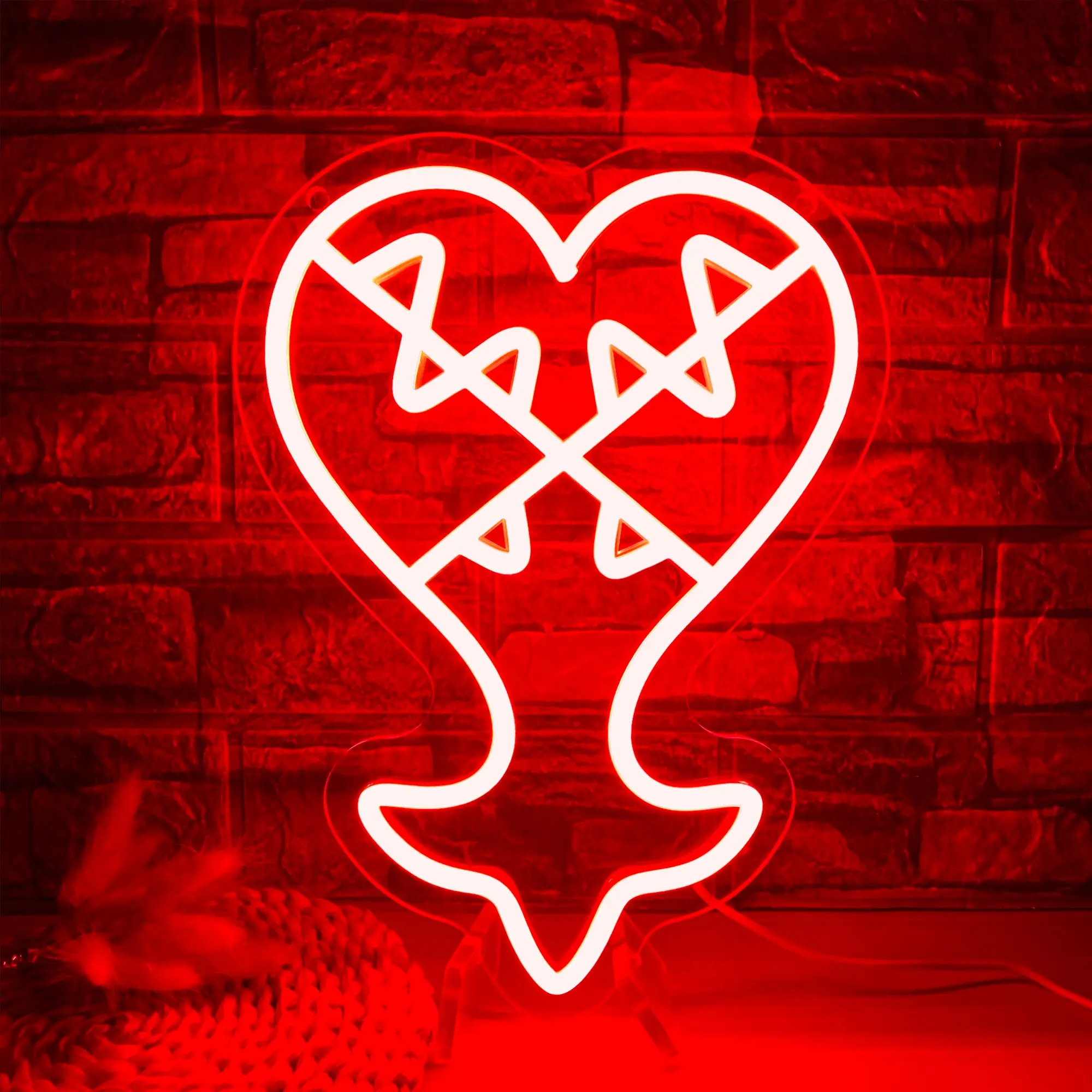 Anime Gaming Neon Light Sign Kingdom And Hearts Dimmable LED Neon Sign Wall Mounted Light For Game Room Gothic Room Decor Wall Art Man Cave Light Gifts(8.6 * 11.8in)