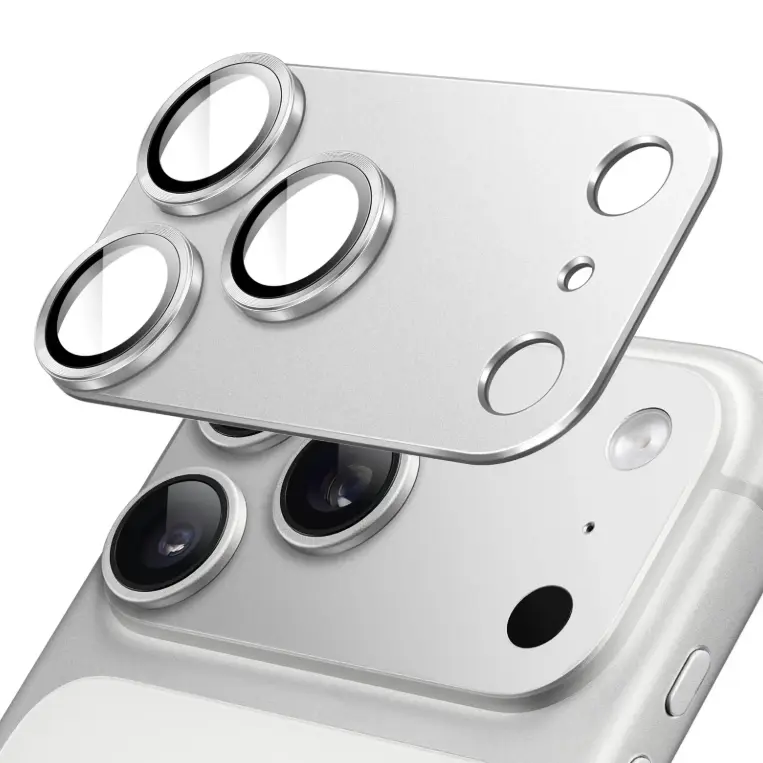 Metal Frame Camera Lens Protector for iPhone 17 Pro & Pro Max, Protective Reinforced Frame Tempered Glass Lens Guard, Scratch-Proof Sturdy Mobile Phone Accessory