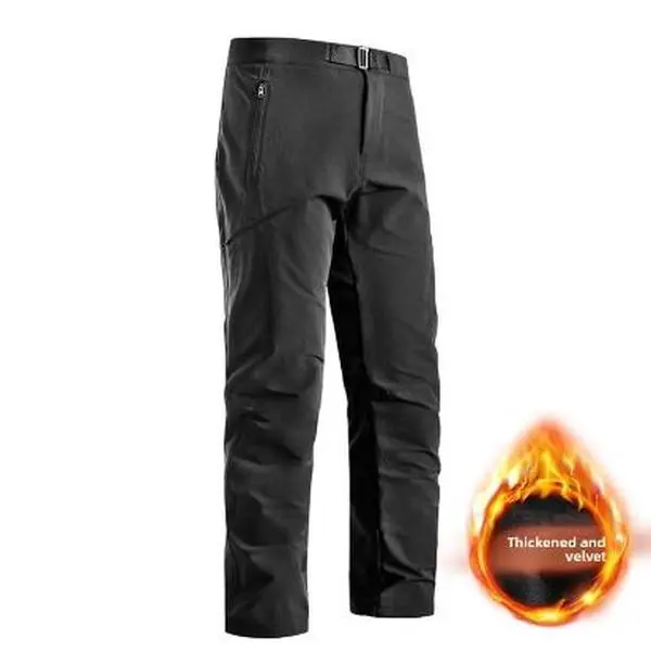 Men's Softshell Hiking Pants - Waterproof, Windproof, Stretch Cargo Trousers with Belt, Zipper Pockets for Mountain Trekking, Camping