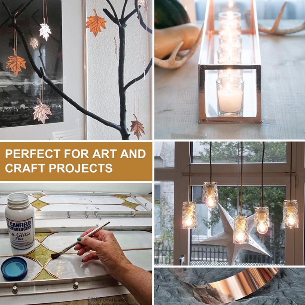 3Rolls Copper Foil Tapes 3mm-20mm with Conductive Adhesive for Guitar and EMI Shielding, Crafts, Electrical Repairs, Grounding