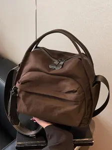 Niche design simple and casual daily commuter bag, small fresh contrast color handbag messenger bag, fashionable and trendy versatile multi-color optional, suitable for daily commuting, shopping, etc., Everyday Shoulder Bag