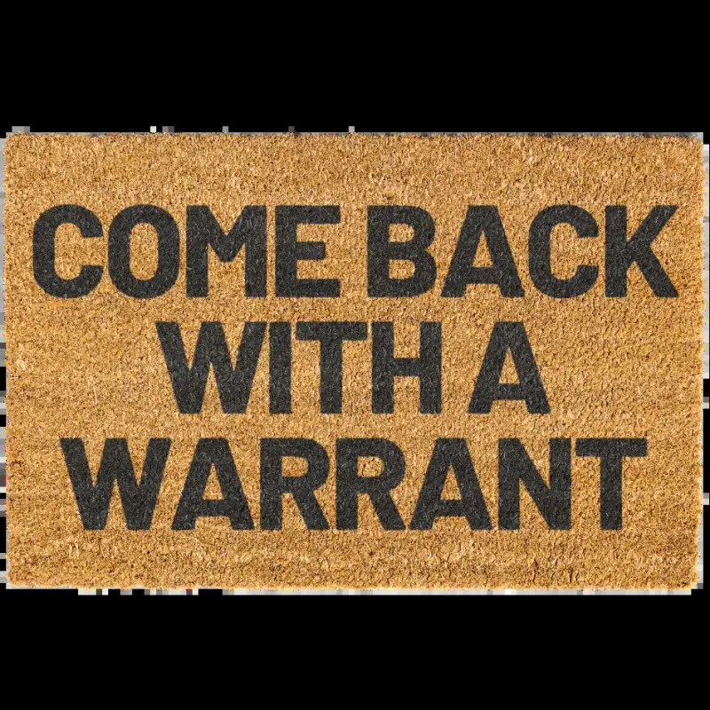 Come Back With A Warrant Doormat, Funny, Decorative Mat, Coir, Welcome Mat, Non-slip, Indoor, Outdoor, Outdoor Entrance Mat, Home Decoration Mat, Entryway Floor Mat, Door Entrance Rug, Front Door Rug Indoor Entrance