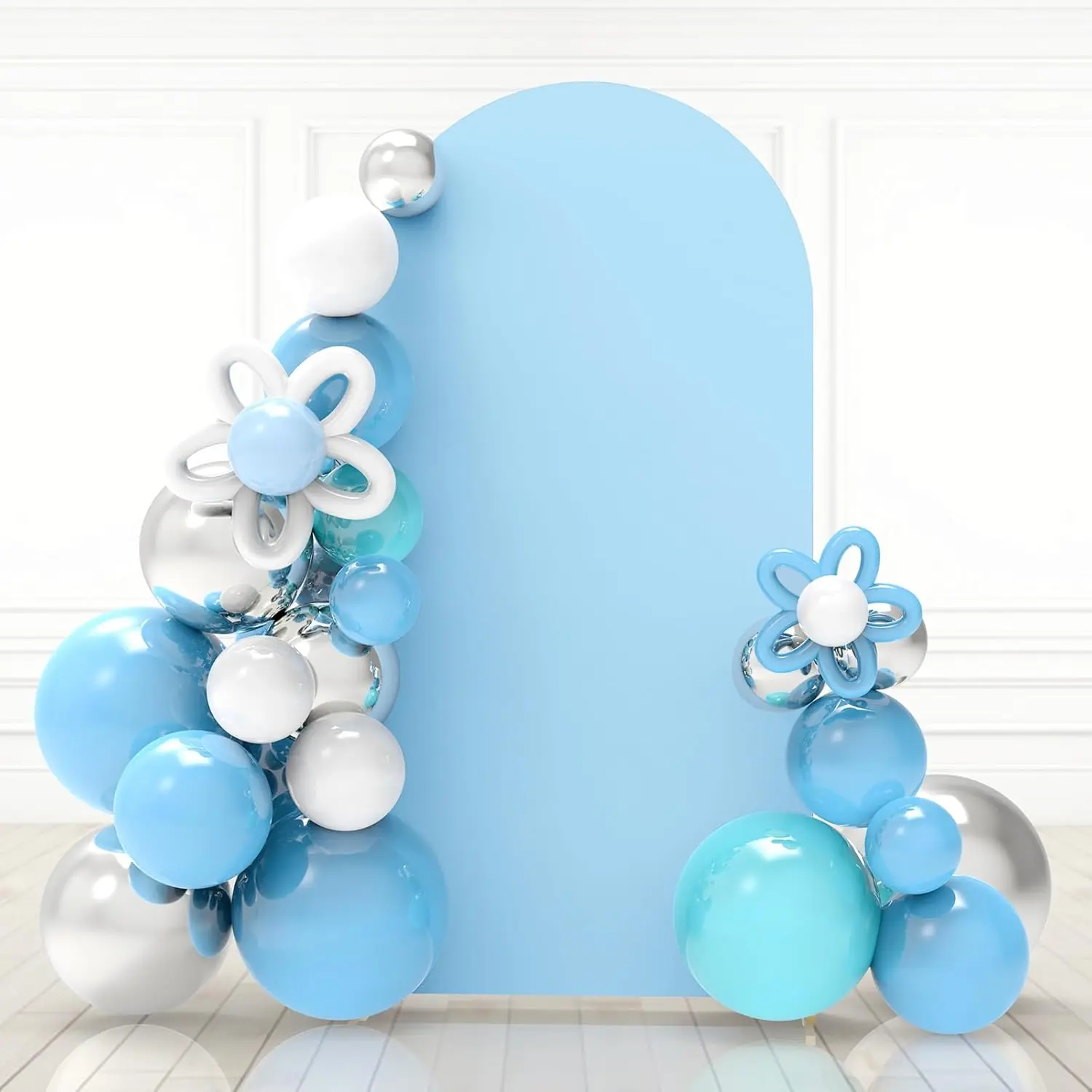 7.2Ft Baby Blue Wedding Arch Backdrop Cover for Deco