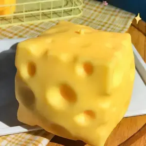 2026 New Needoh Squishy Square Cheese Squeeze Toys Slow Rebound Stress Relief Sensory Toy Soft Butter Cheese Party Toy
