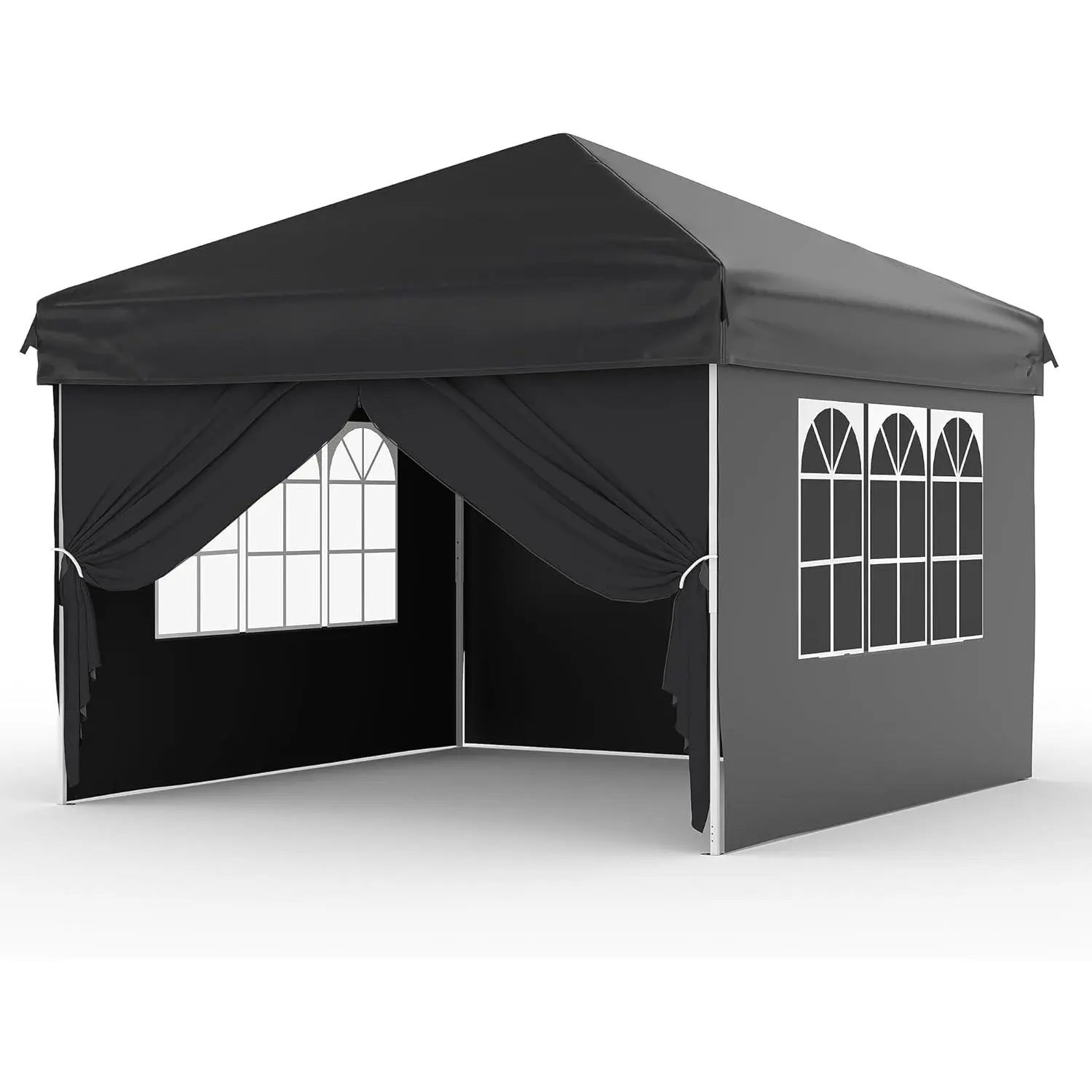 10x10 Pop Up Canopy Tent with 4 Waterproof Sidewalls,Portable Outdoor Tent for Camping, Beach, Backyard - Includes Carry Bag, Stakes & Guy Lines
