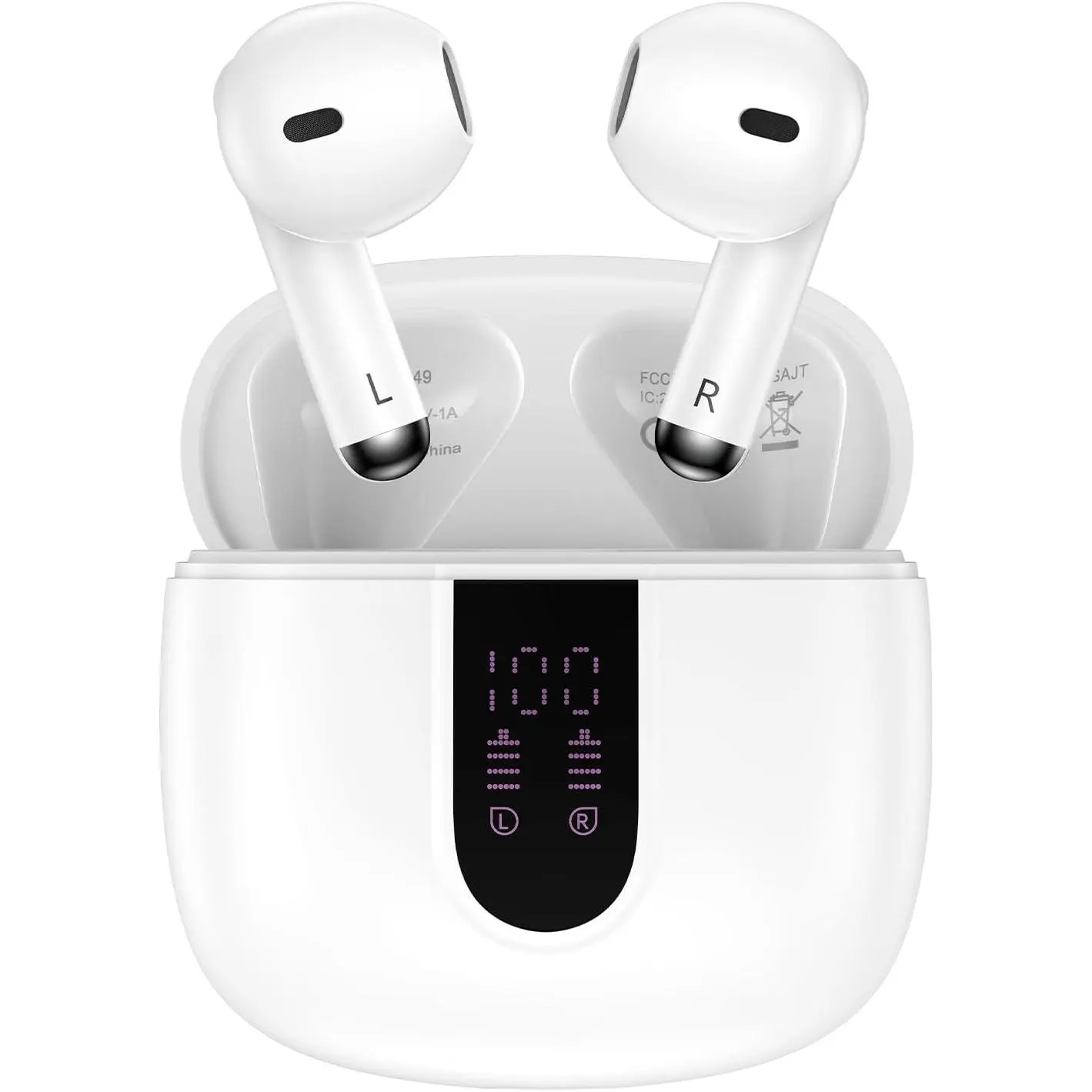 for iPhone 17e 17 Pro Max Air, Earbuds Wireless Earphones Bluetooth Headphones Wire Less Blue Tooth Ear Buds Headset Ear Phones for iPhone 16e, 16, 16 Pro, 16 Plus, 15 14 13 12 11 Mini SE XR X XS 8 7