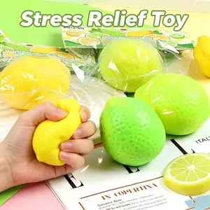 Handmade Crispy lemon Stress Ball Squeeze Toy, Color-Changing lemon Squishy Fidget Ball, ASMR Sensory Stress Relief Toy fun gift