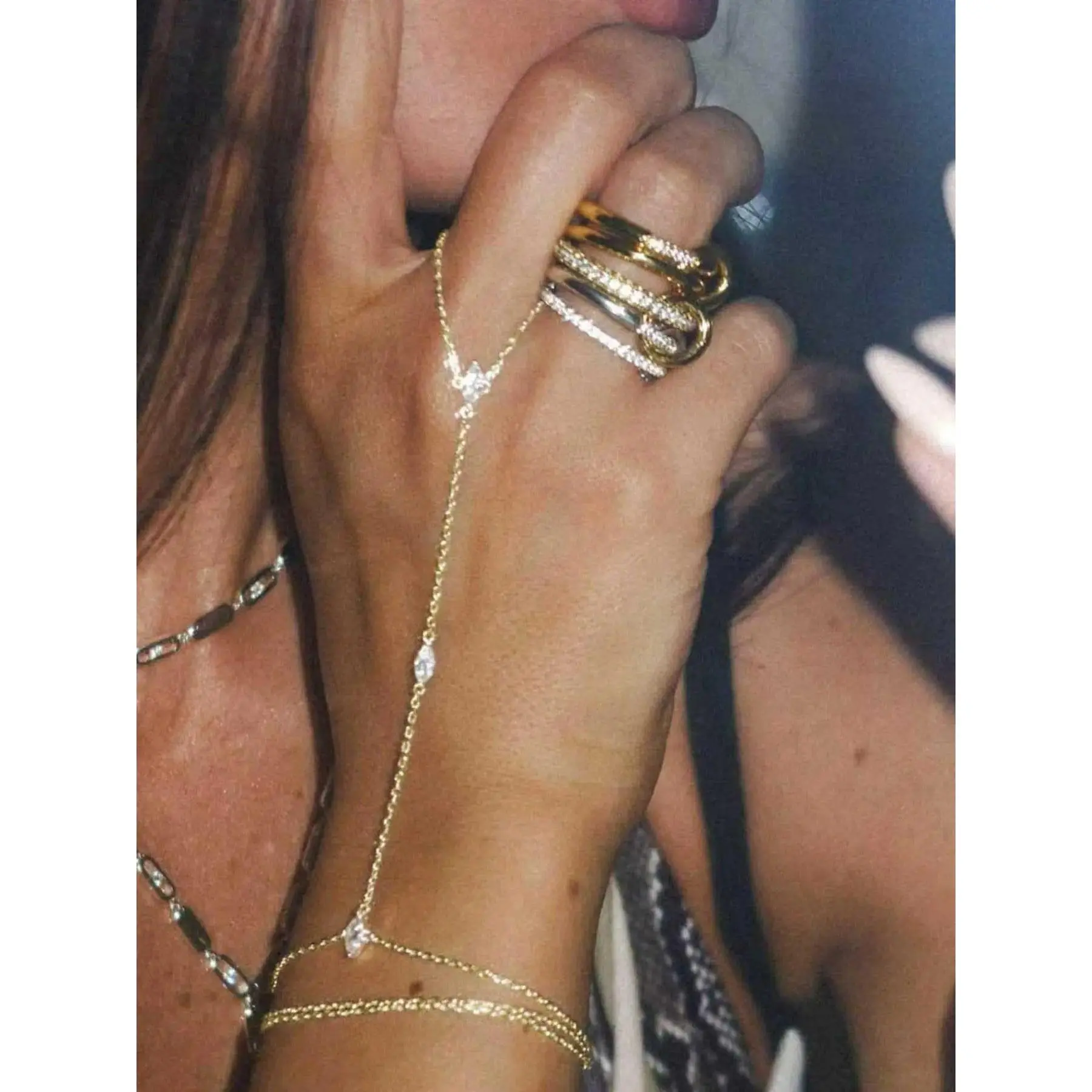 Elegant Zircon Stackable Ring Bracelet Set for Women, Boho Style, Perfect for Daily Wear, Parties, Gatherings, All Seasons, Trendy Jewelry Set, Accessories For Women, Bracelets For Women