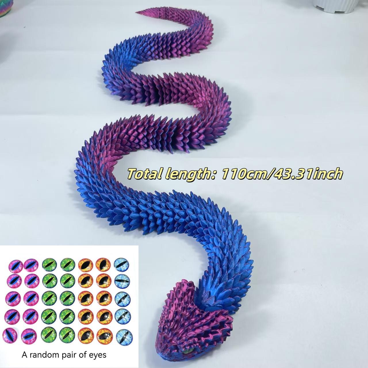 3D Printed Snake Model, 1 Count Creative Snake Model Ornament, Simulation Snake Model for Indoor & Outdoor Decor, Decorative Figurines