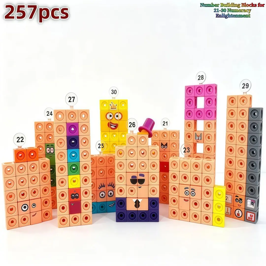 257pcs Hand2mind Math Connection Blocks Set, 10 Fun Preschool Learning Activities, Early Education Toy, Creative Stem Puzzle, Kindergarten Math Tool, Math Learning Tools