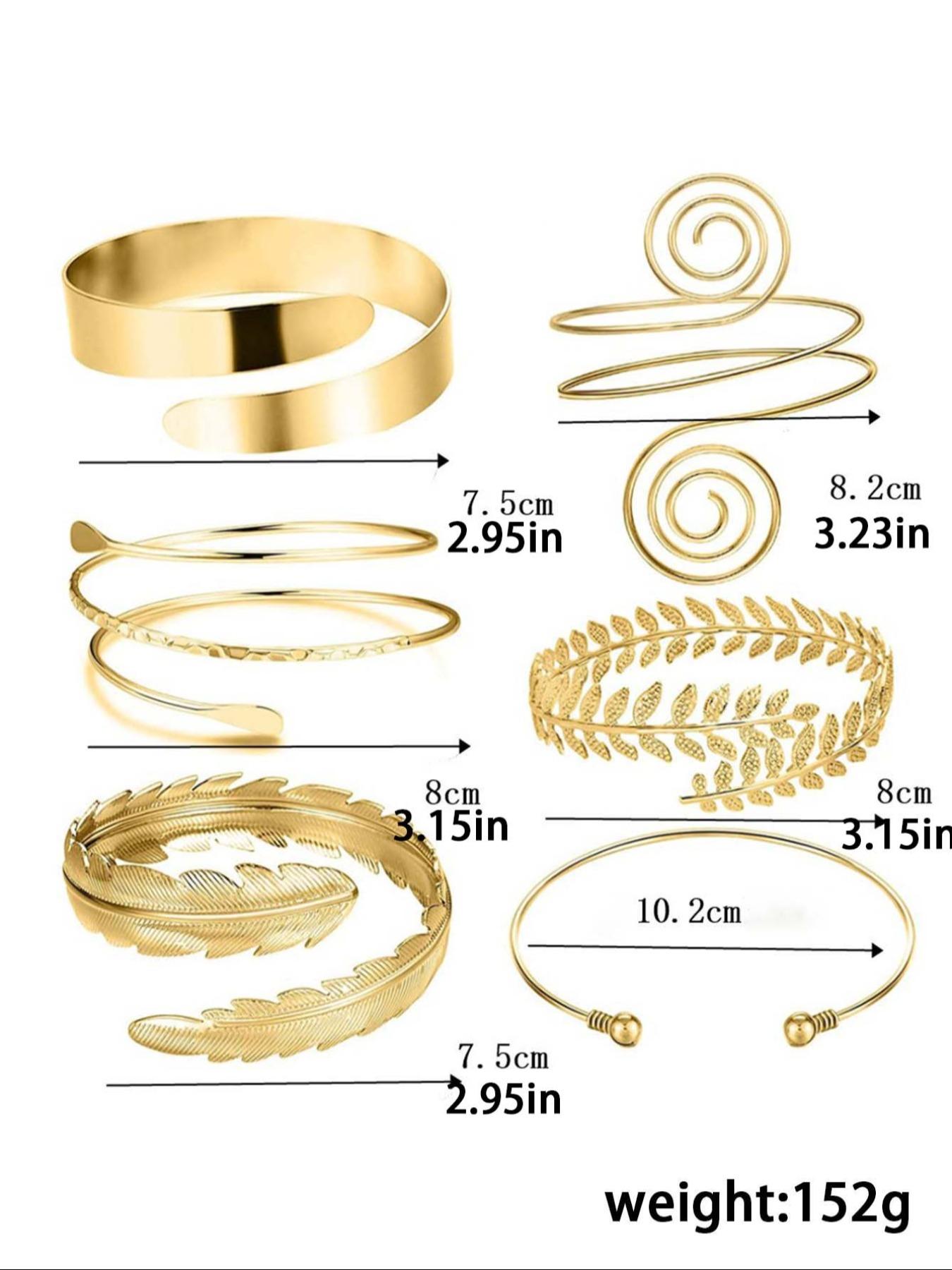 Women's Elegant Feather & Leaf Design Arm Cuff, All-match Vintage Body Jewelry for Women & Girls, Minimalist Bangle, Bangles, Bohemian Bracelets, Stackable Bracelets