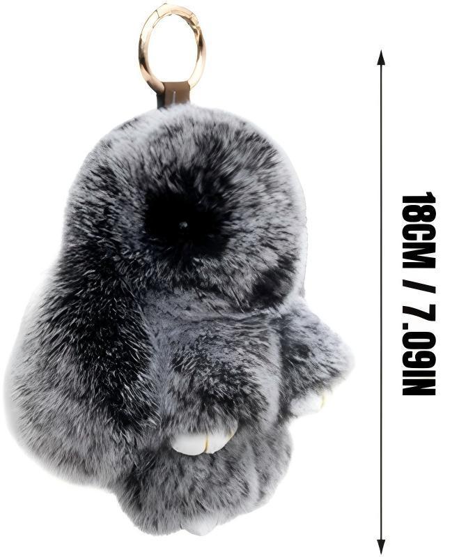 Adorable Fluffy Bunny Keychain Handmade Knitted Rabbit PomPom Ideal for Holiday and Birthday Gift for Girls