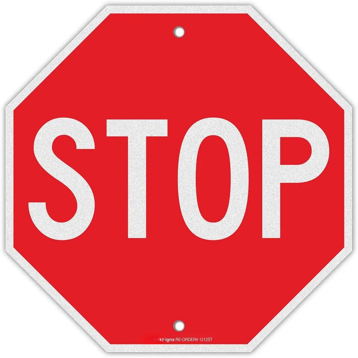 12x12 Inches Octagonal Synthetic Reflective Street Stop Sign with Light - Home Decor Plaque, .040 Rust-Free, UV-Protected, Weather-Resistant, Durable Ink, Easy to Mount, 1 Pack, 12 X 12 Inches - 1 Pack