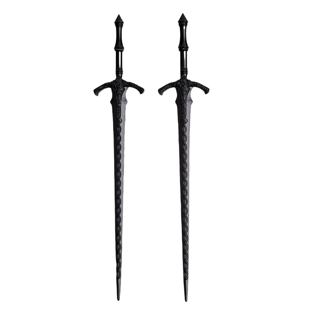 2PCS Retro Viking Hair Sticks – Black Gothic Metal Sword Hair Pins for Women, Perfect for Renaissance Festivals, Halloween, Thick Hair & Updos
