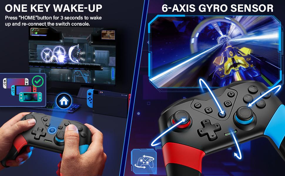 Switch Controller, Wireless Switch Controller for Switch/Switch Lite/Switch OLED, Extra Switch Controller with Paddles, Programmable Switch Control Remote Gamepad with Back Buttons,Wake-up,Turbo