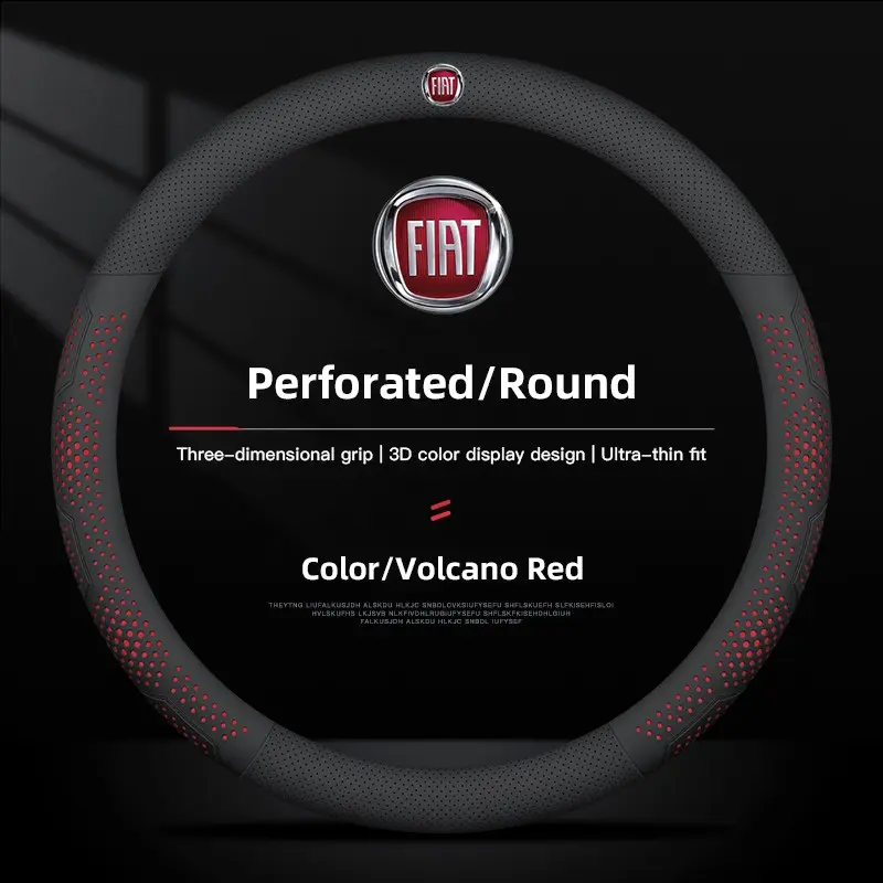 38cm Diameter Car Universal Steering Wheel Cover Leather For FIAT Abarth Panda Tipo Pulse 600 Mobi 500 Cronos Fastback Freemont Topolino Strada Doblo