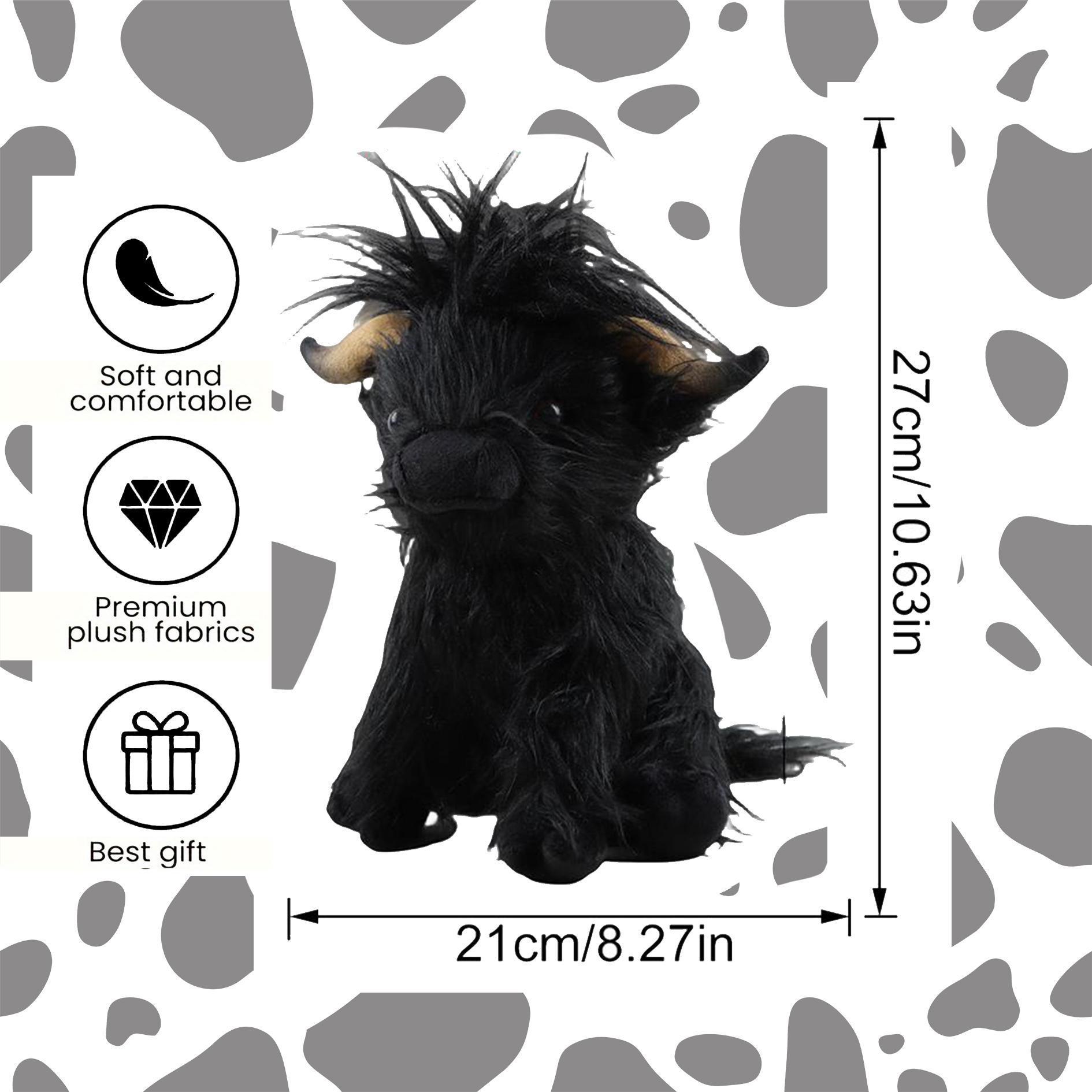 Highland Cow Plush Toy, Simulation Cow Stuffed Animal Realistic Toy, Cute Cow Design, Cute Summer Ornaments Sofa Decoration, Kreeptures Plushies Toy, Companion Toys, Fidget Toys