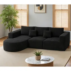 Modular L-Shape Chaise Sectional Sofa - Convertible Sofa Bed, Cozy Deep Seat Cloud Modern Couch for Living Room, Sponge Compression Furniture, No Assembly Required Apartment Furniture