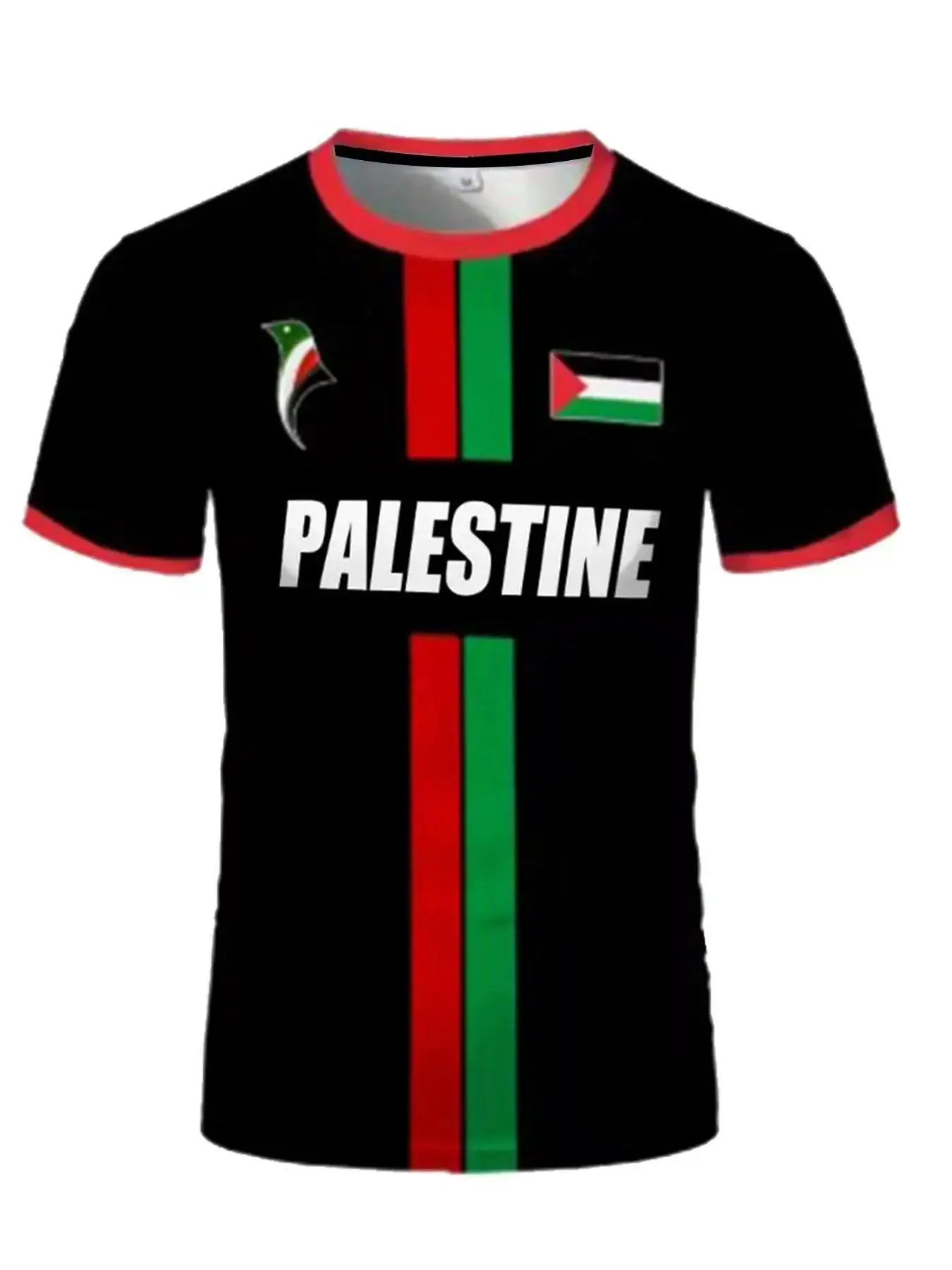 2026 Men's Palestinian Football Jersey, Short Sleeve Round Neck, Casual Sports Jersey, Outdoor Wear, Vintage Soccer Shirt, Soccer Jerseys, Perfect Gift