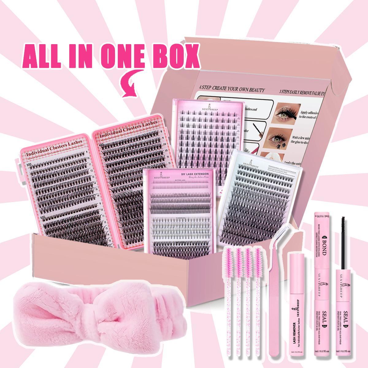 Mixed Length Eyelash Set, 1 Set Natural Soft Eyelash Cluster with Tools, Eye Makeup Enhancement False Eyelashes for Women & Girls, Cosmetic