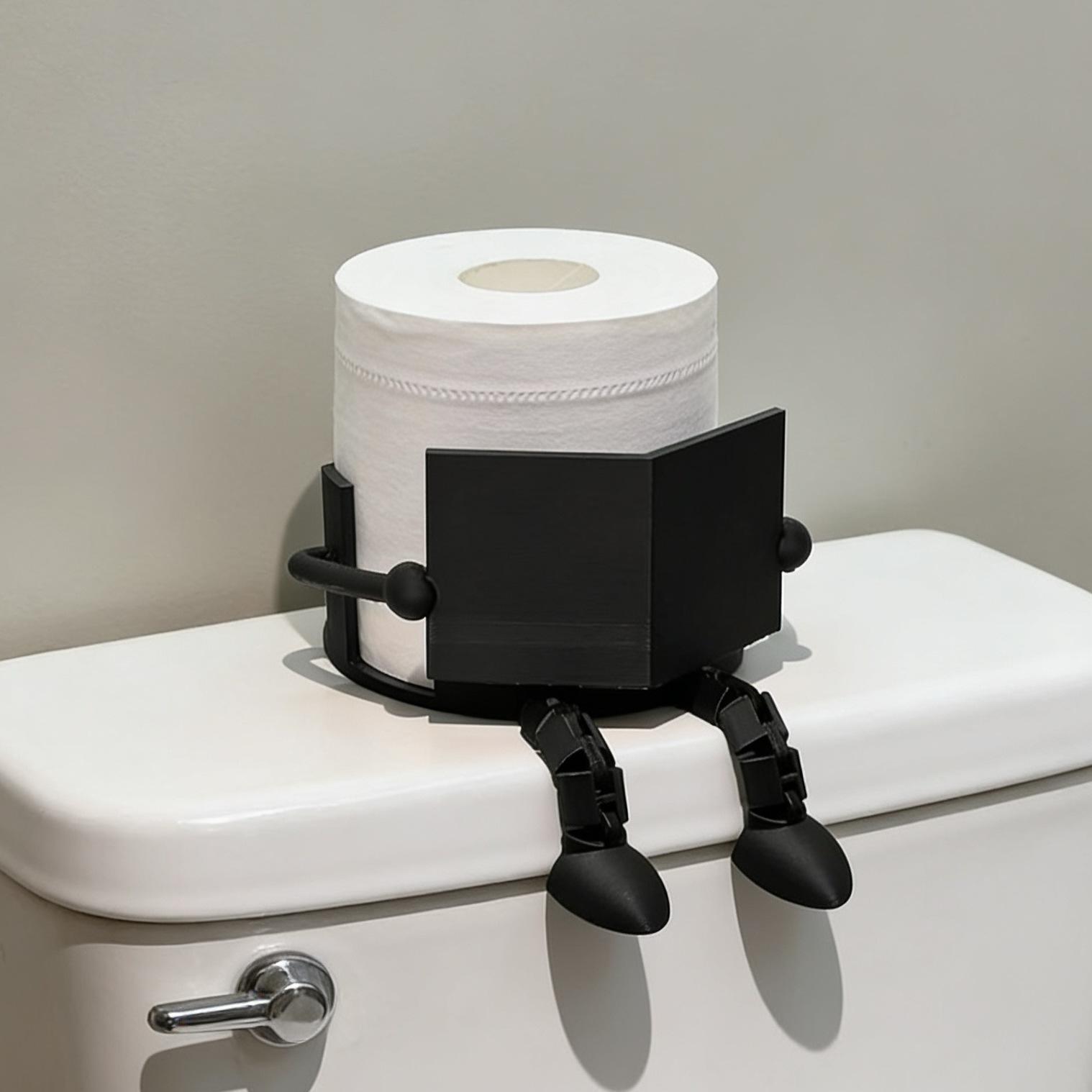 3D Printed Reading Buddy Toilet Paper Holder, Funny Bathroom Decor, Unique Toilet Paper Stand for Bathroom